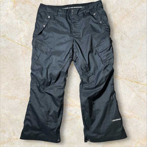 Ride Snowboard Outdoor Pants Men Size XXL Waterproof Durable Black Cargo Style - Picture 1 of 5